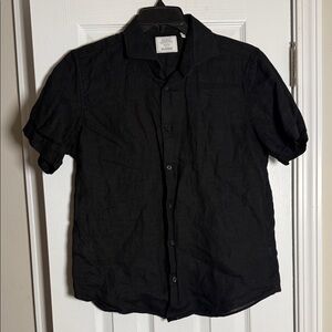 Murano Men's Black Casual Button Down Shirt